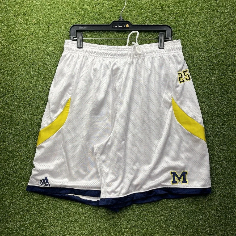 Michigan Wolverines Adidas Shorts Mens Extra Large Team Issued Basketball Y2K